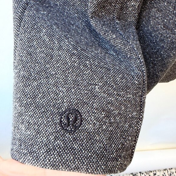 Lululemon Apres Sport Hooded Belted Tweed Trench Jacket Women’s Size 10 Gray Q8 - Picture 12 of 12